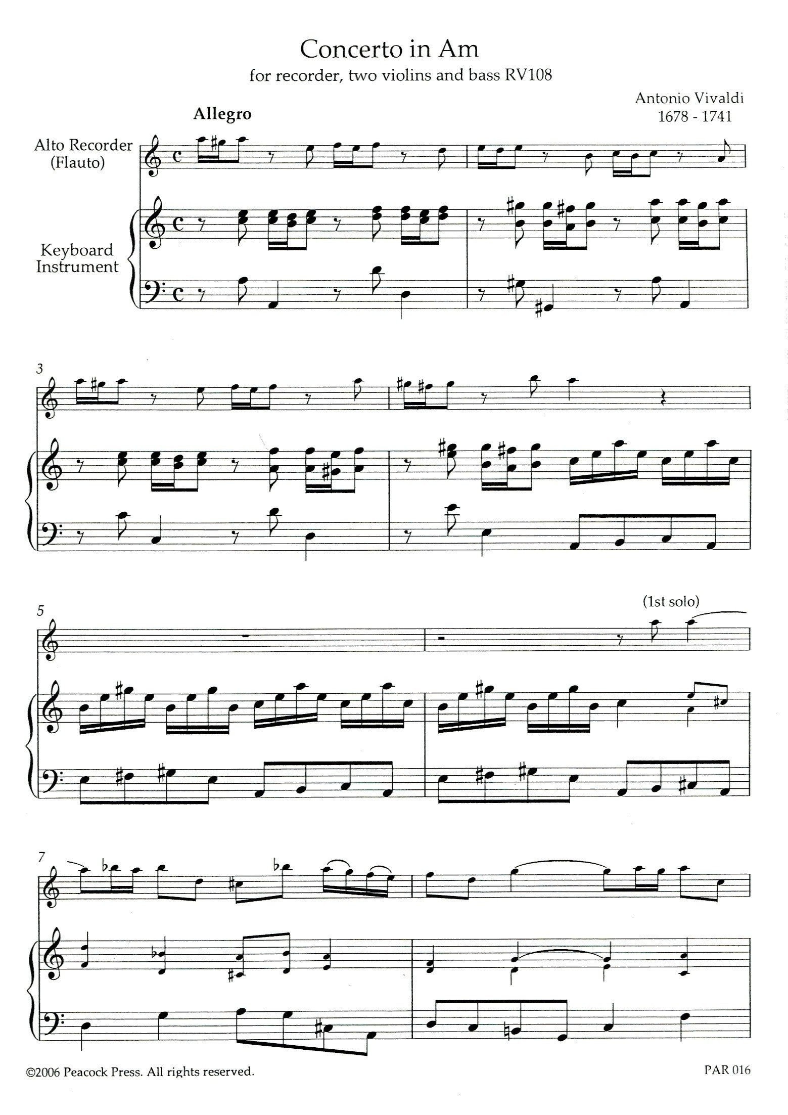 Concerto in a minor