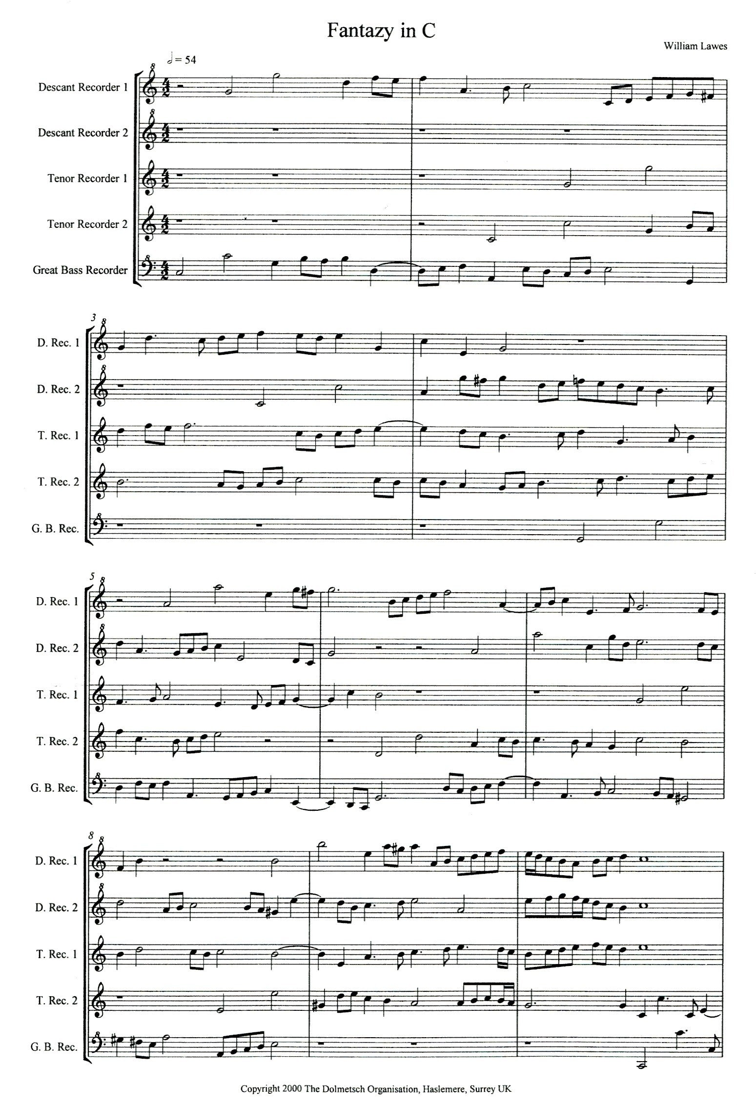 Consort set No 5 in C Major