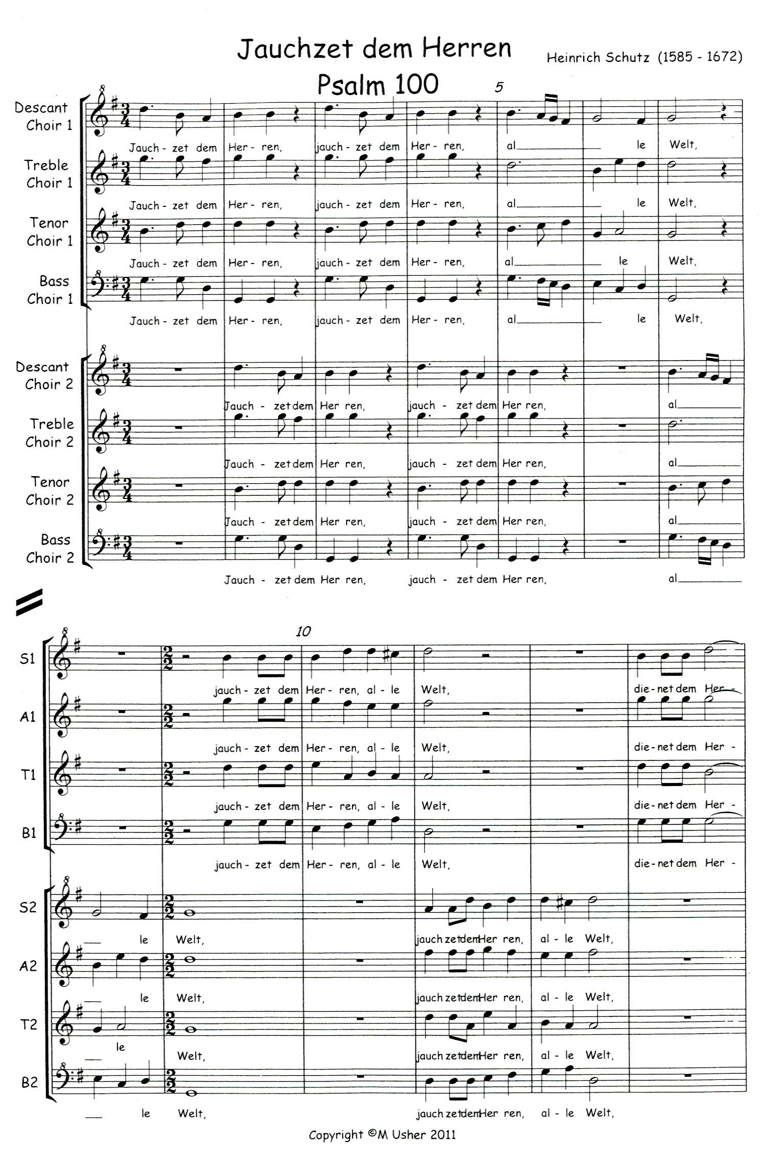 Jauchzet dem Herren, Psalm 100