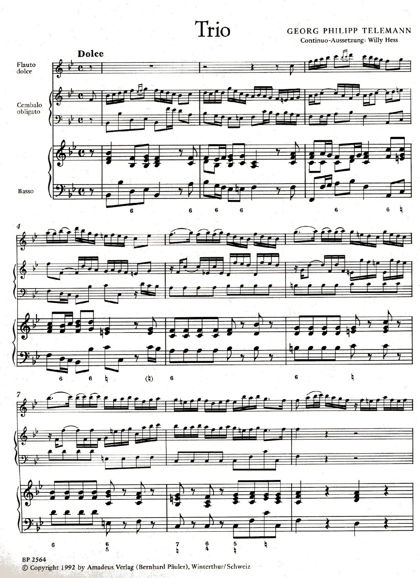 Triosonata No 96 in B flat Major TWV 42:b4