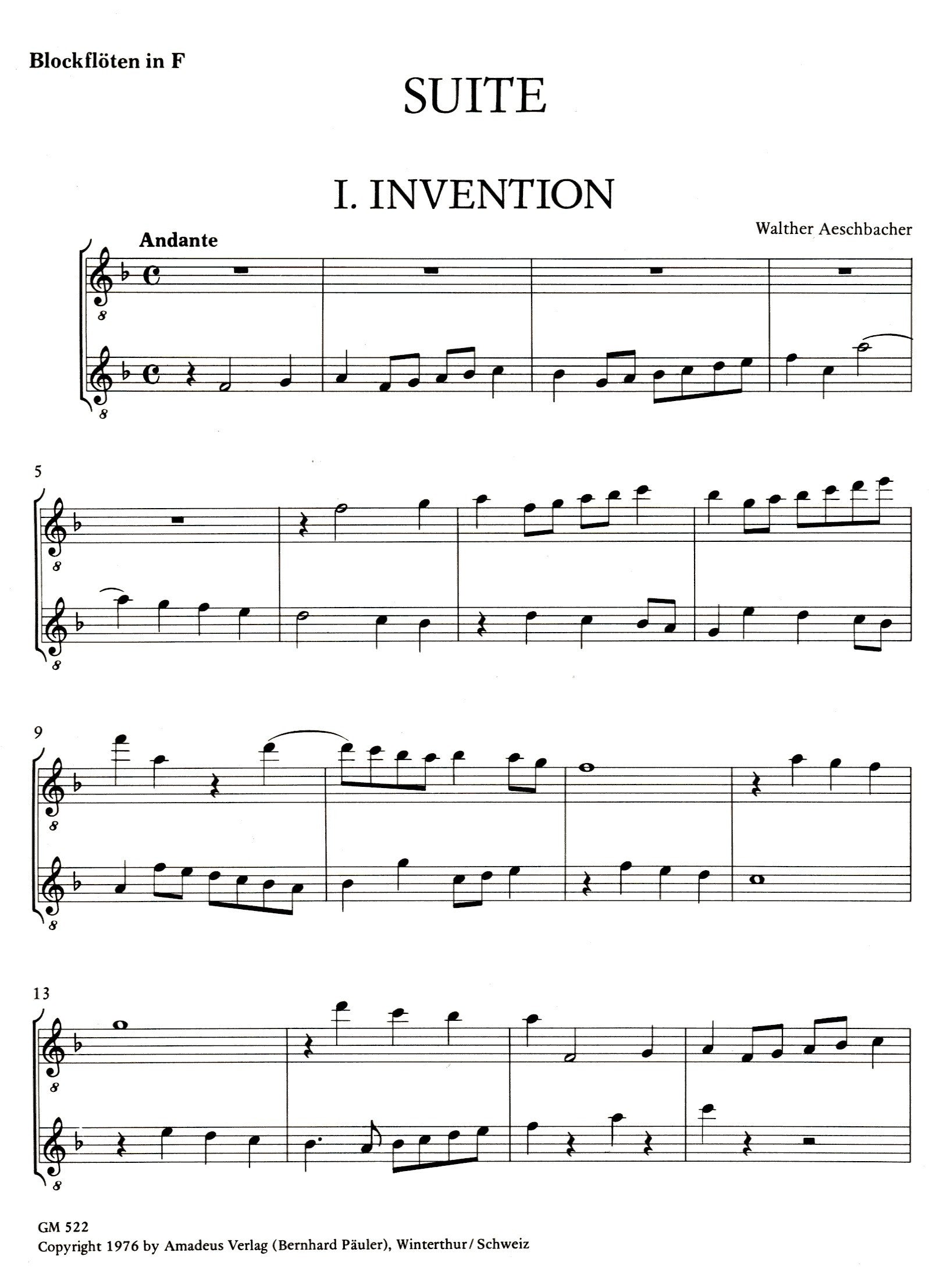 Suite for two Treble Recorders