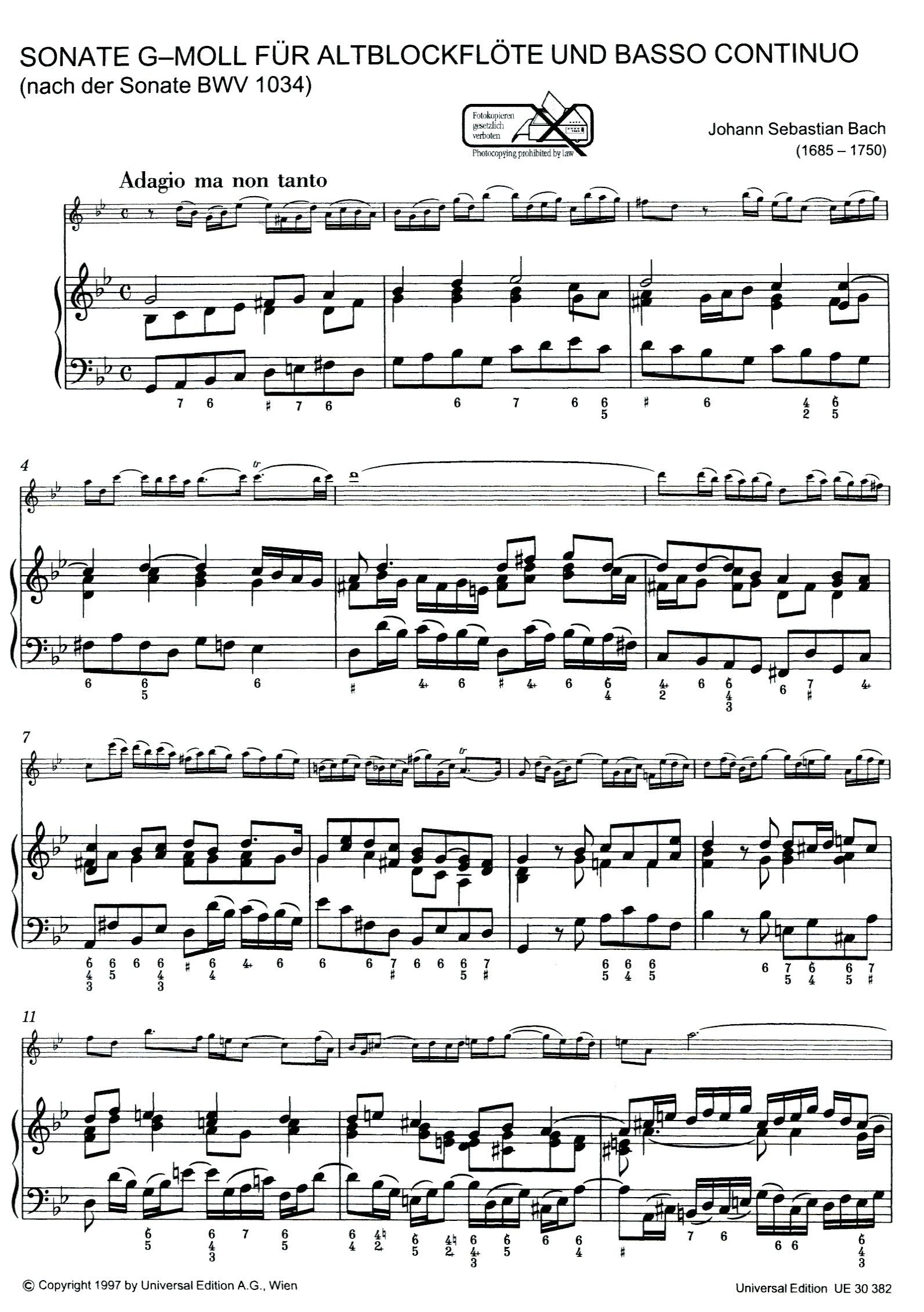 Sonata in g minor BWV 1034