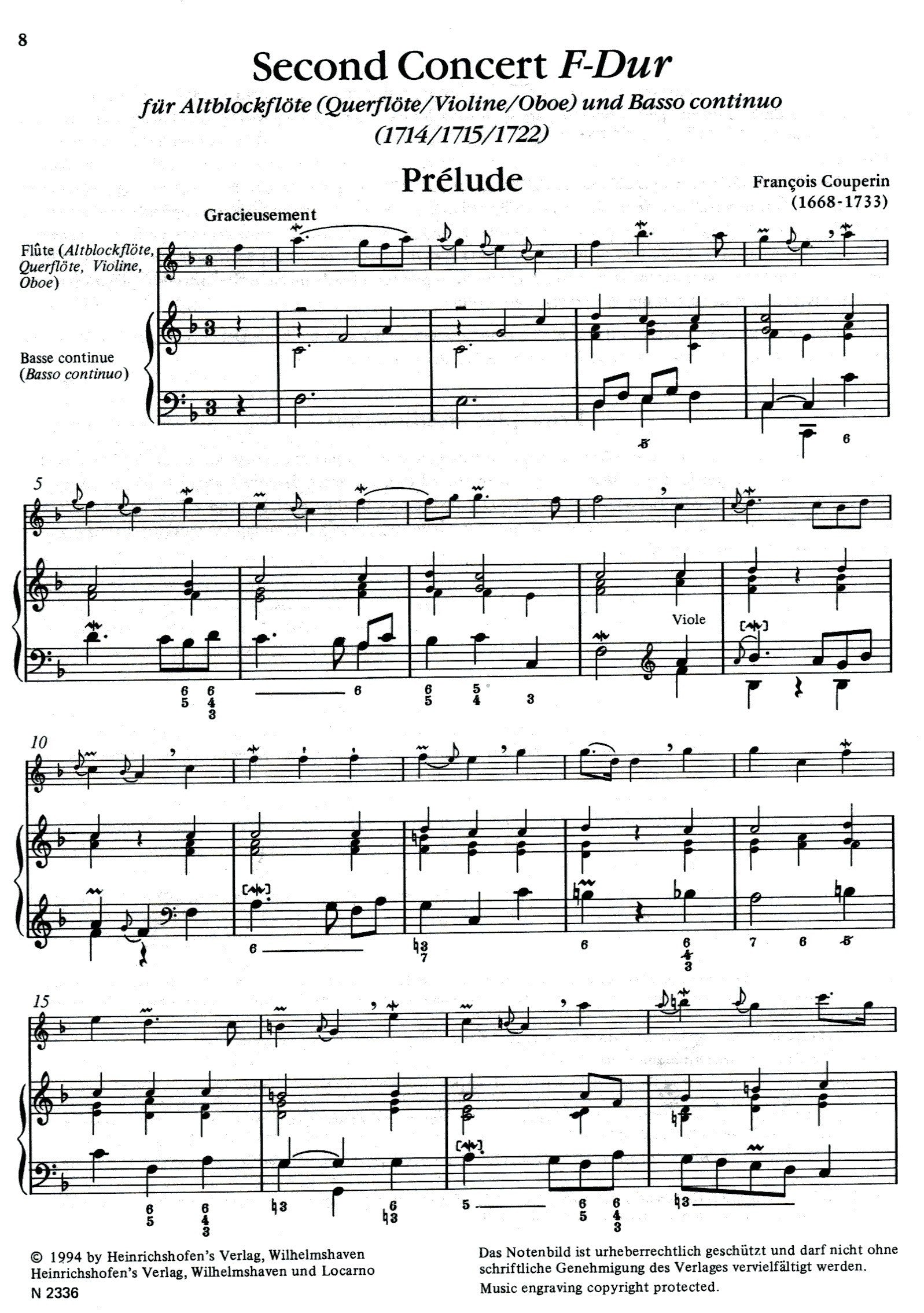 Concerts Royaux: Second Concert in F Major
