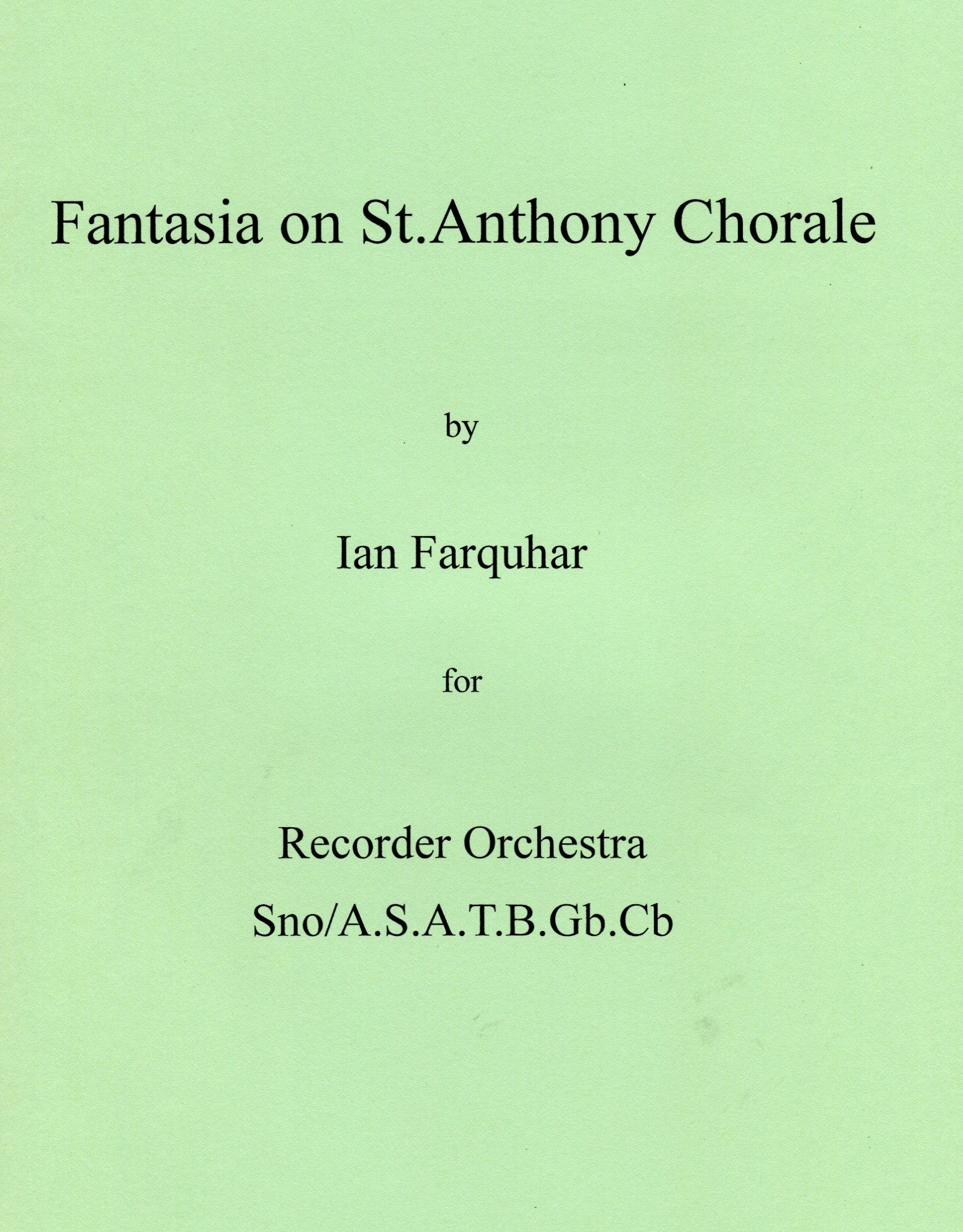 Fantasia on St Anthony Chorale