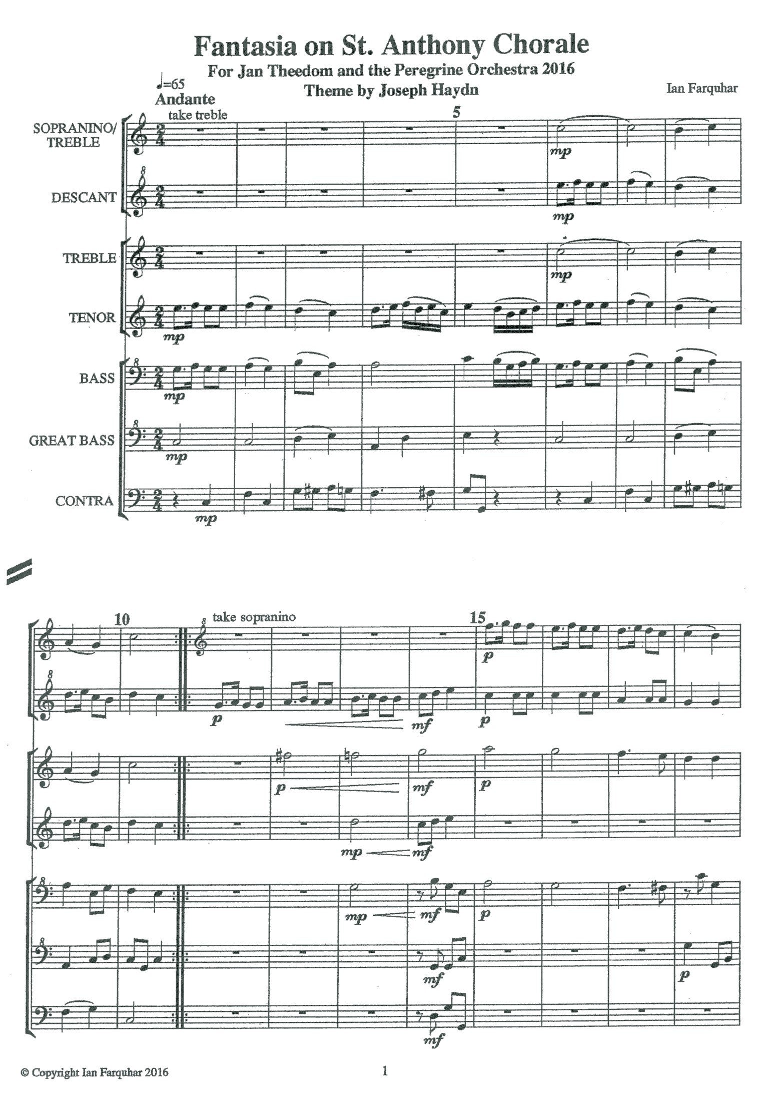 Fantasia on St Anthony Chorale
