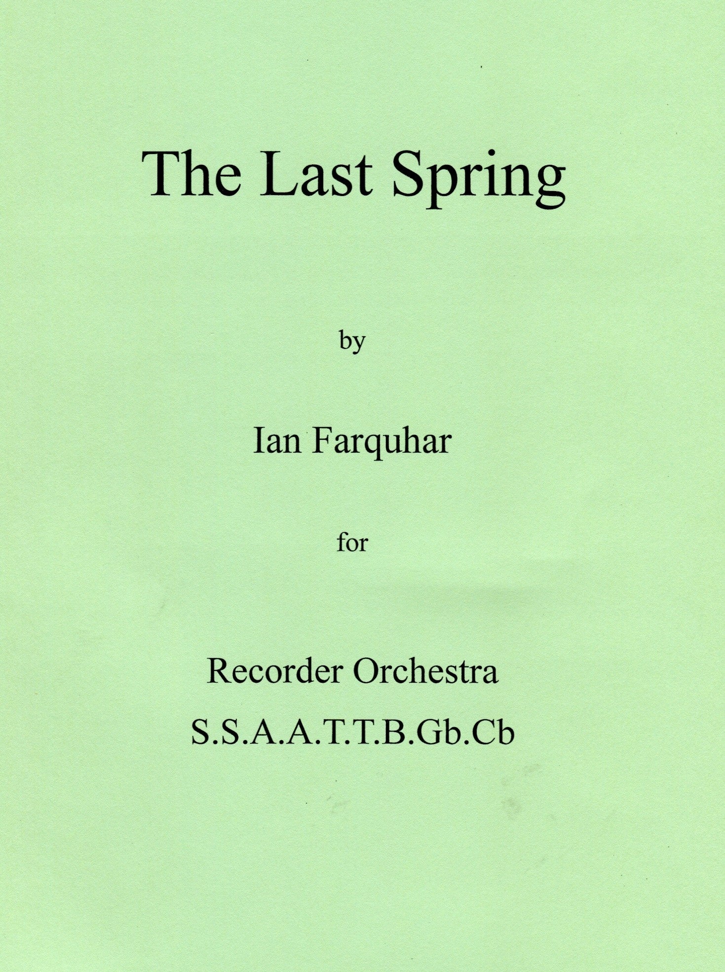 The Last Spring Op. 34