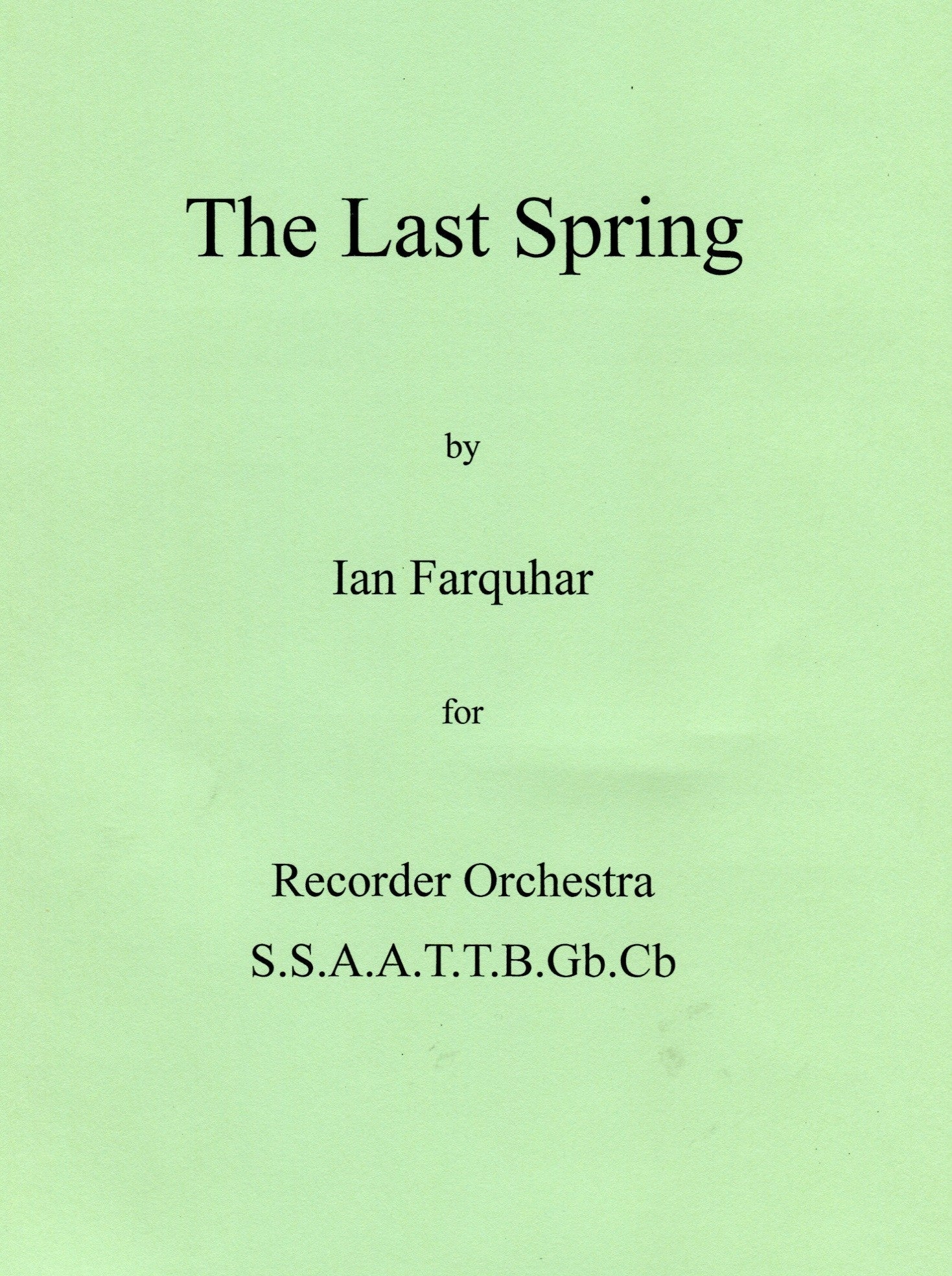 The Last Spring Op. 34