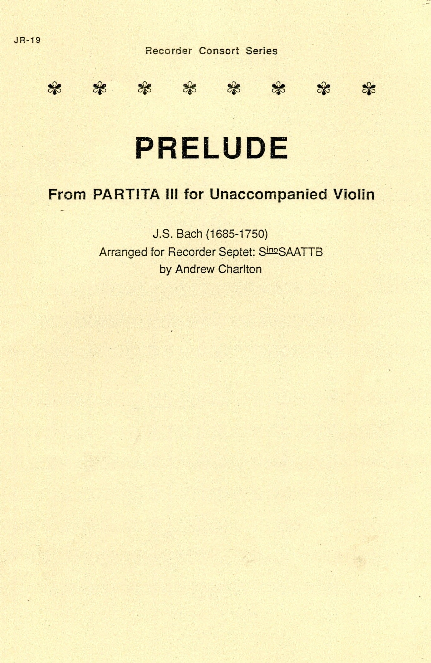 Prelude from Partita III for Unaccompained Violin