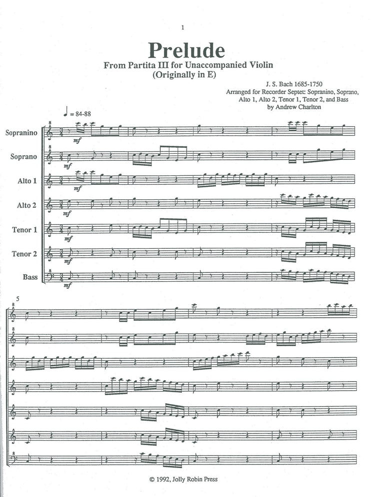 Prelude from Partita III for Unaccompained Violin