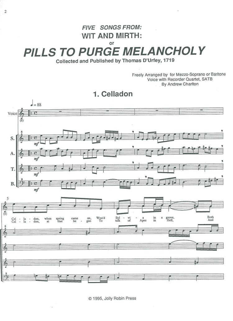 Wit and Mirth or Pills to Purge Melancholy