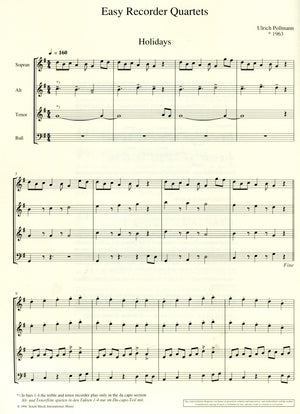 Easy Recorder Quartets, "Swinging Holiday"