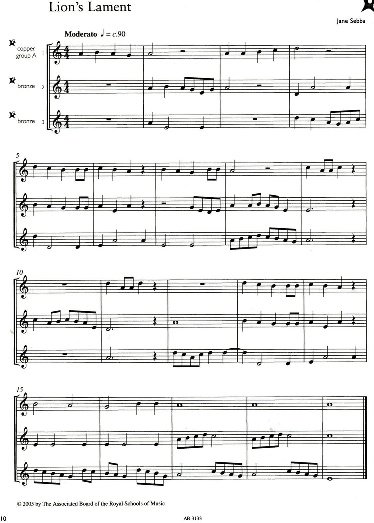 Music Medals: Copper Recorder Ensemble Pieces