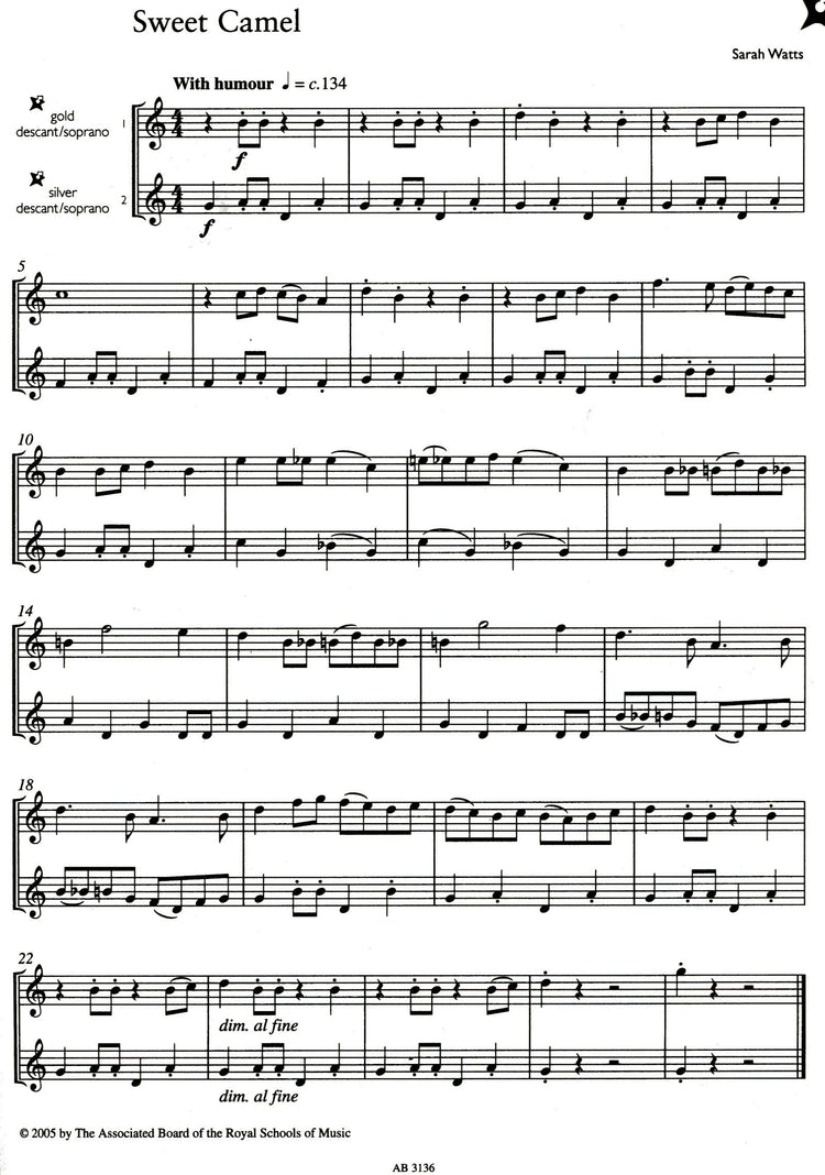 Music Medals: Gold Recorder Ensemble Pieces
