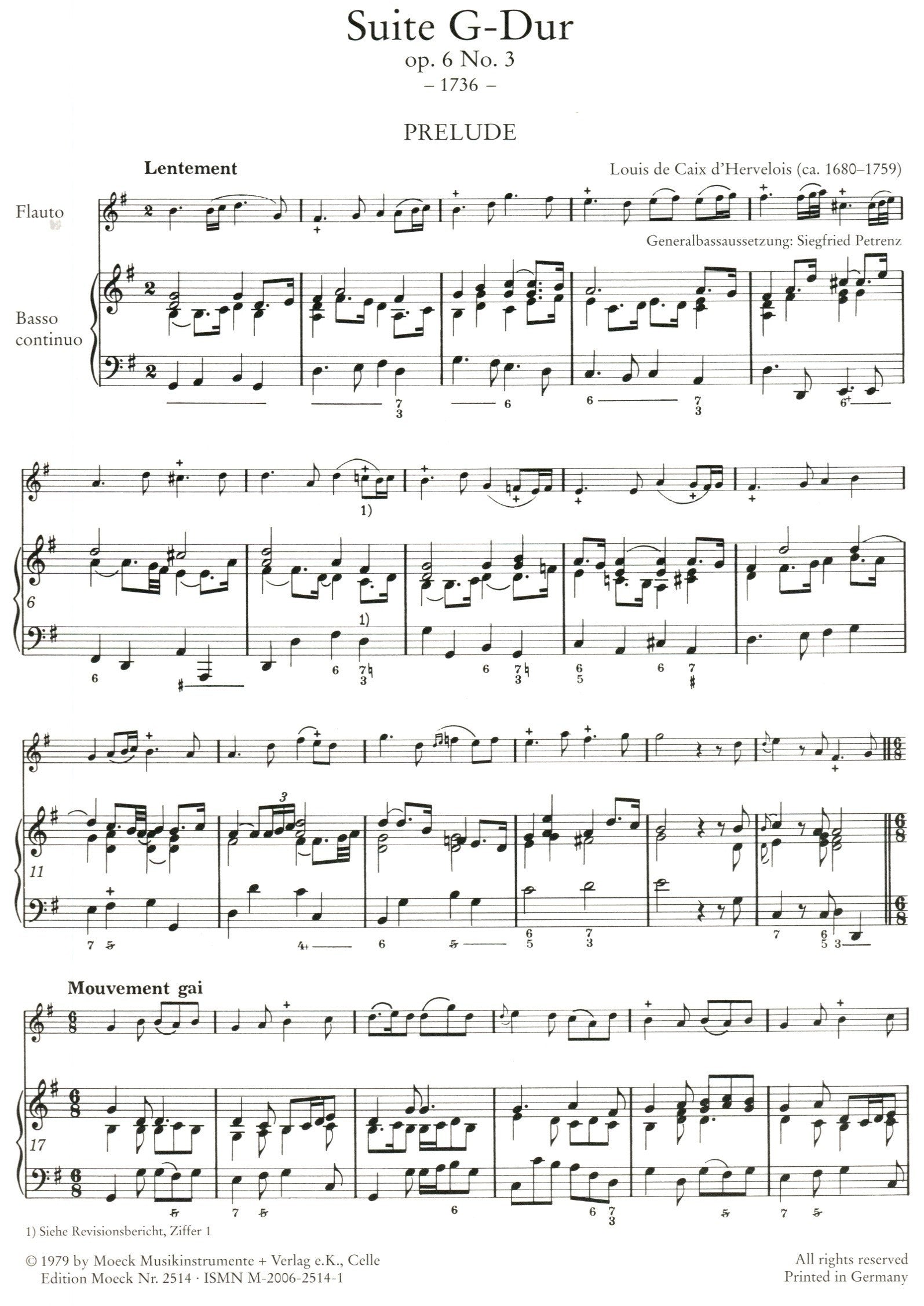 Suite Op 6 No 3 in G Major