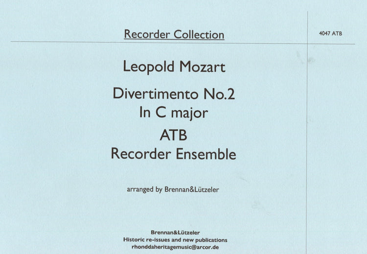Divertimento No. 1 in G Major for ATB Trio