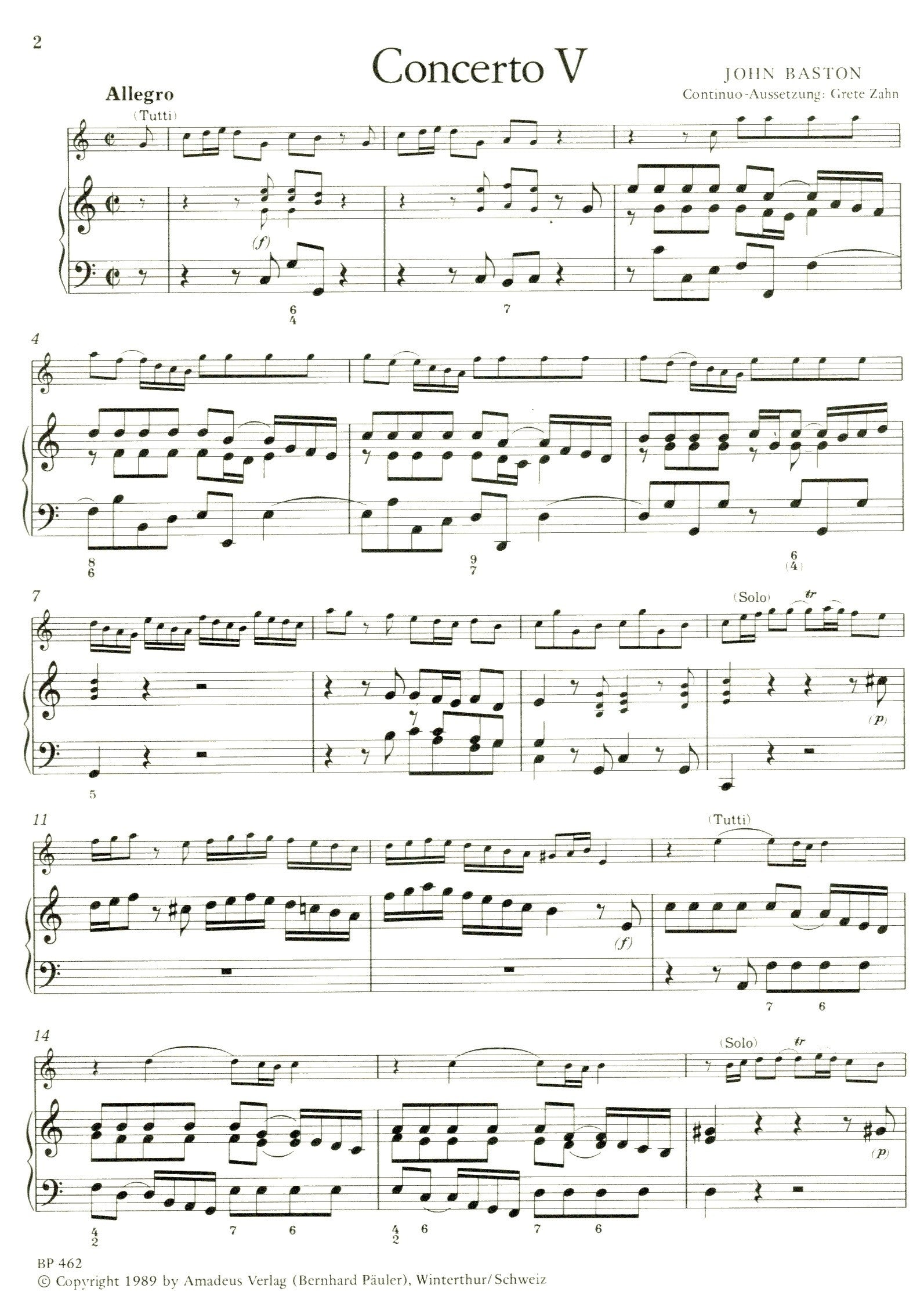 Concerto No 5 in C Major