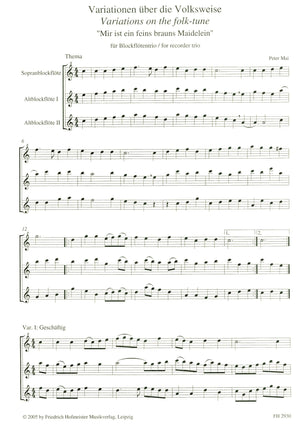 Variations on the Folk-tune, Mir ist ein feins brauns Maidelein
