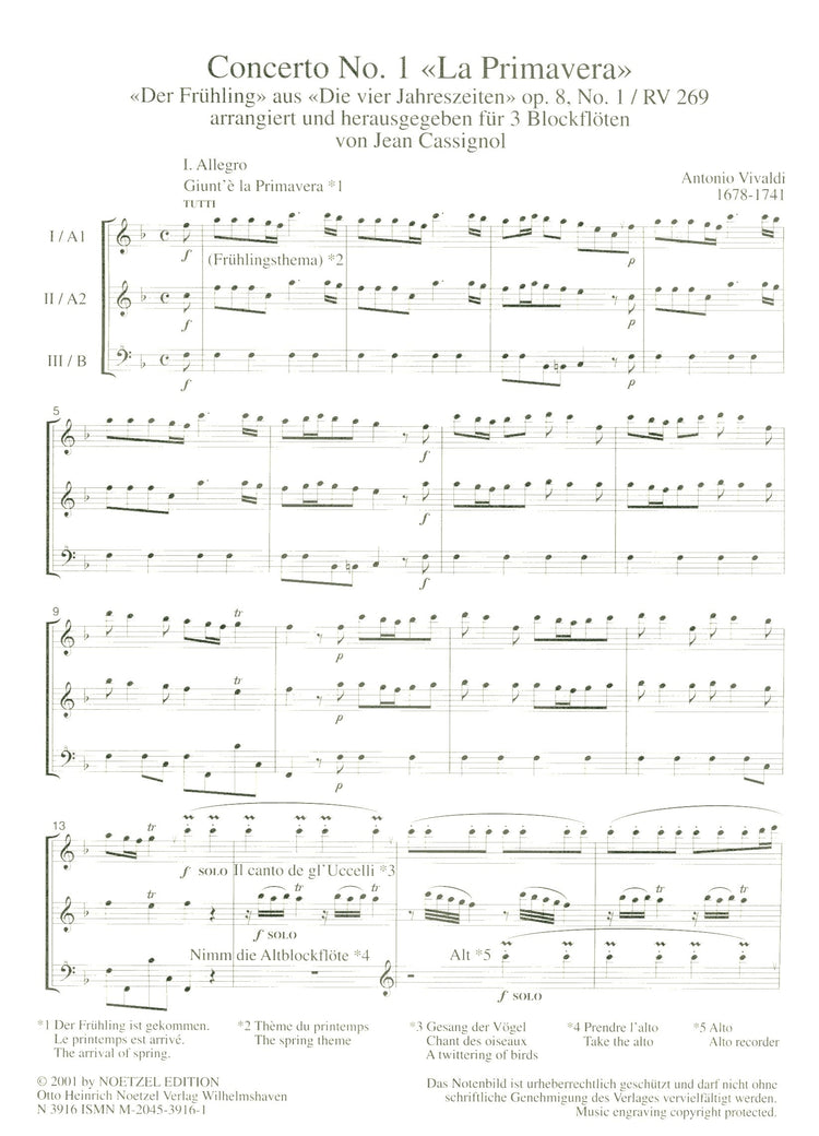 Concerto no 1 'Spring' from 4 Seasons