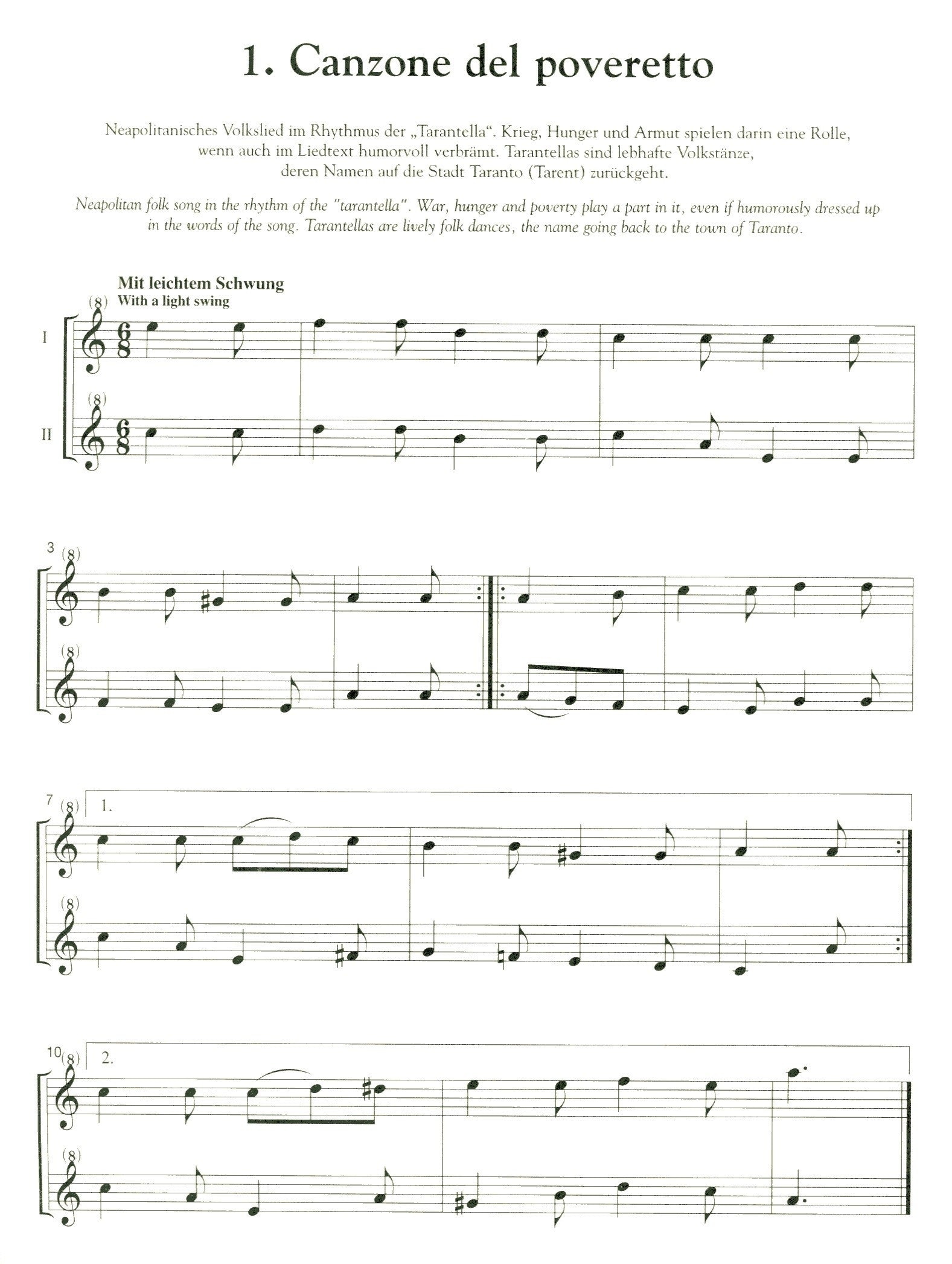 Con Italianata: 20 songs and dances from Italy for two recorders in C