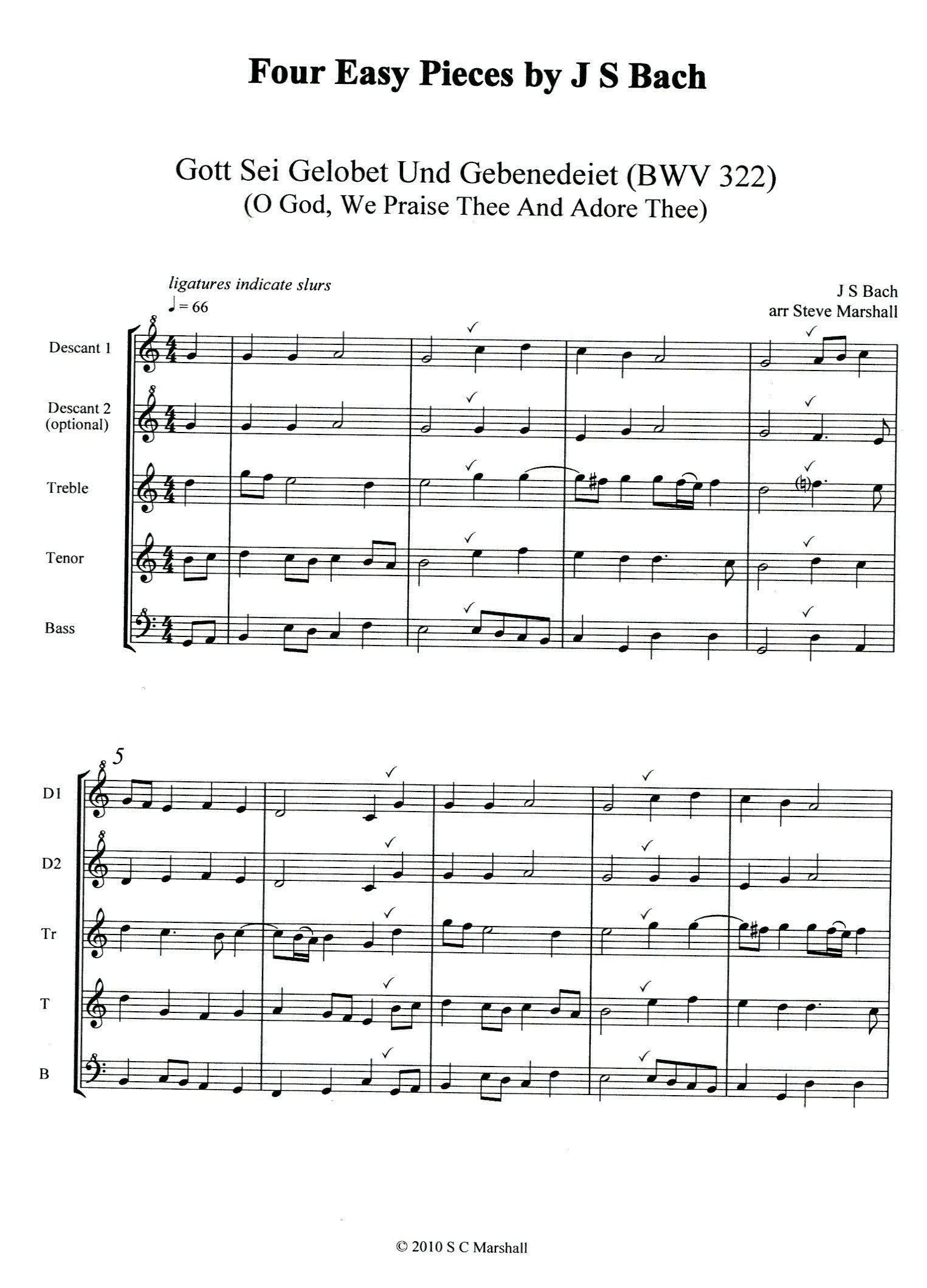 Four easy pieces by J.S. Bach