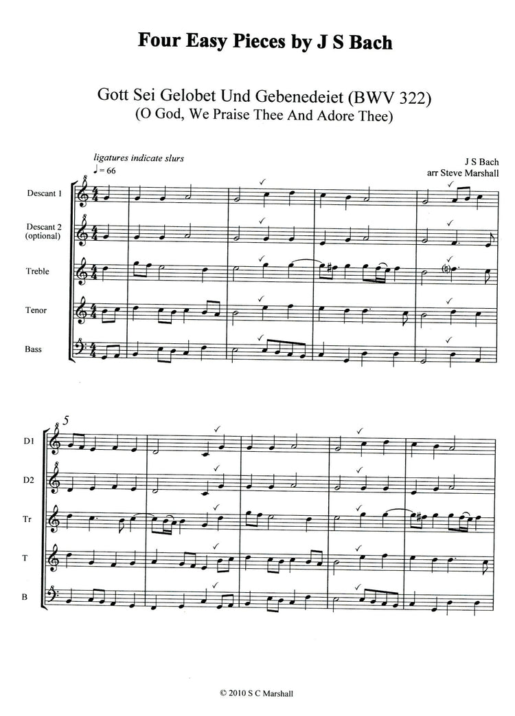 Four easy pieces by J.S. Bach