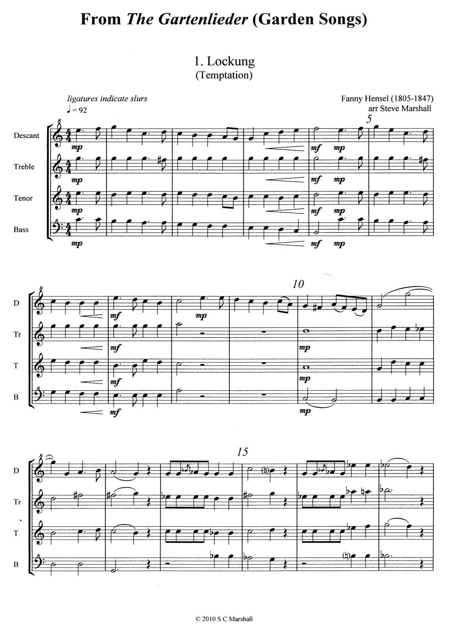 Fanny Hensel Garden Songs