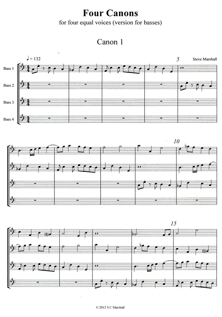 Four Canons for Four Bass Reorders