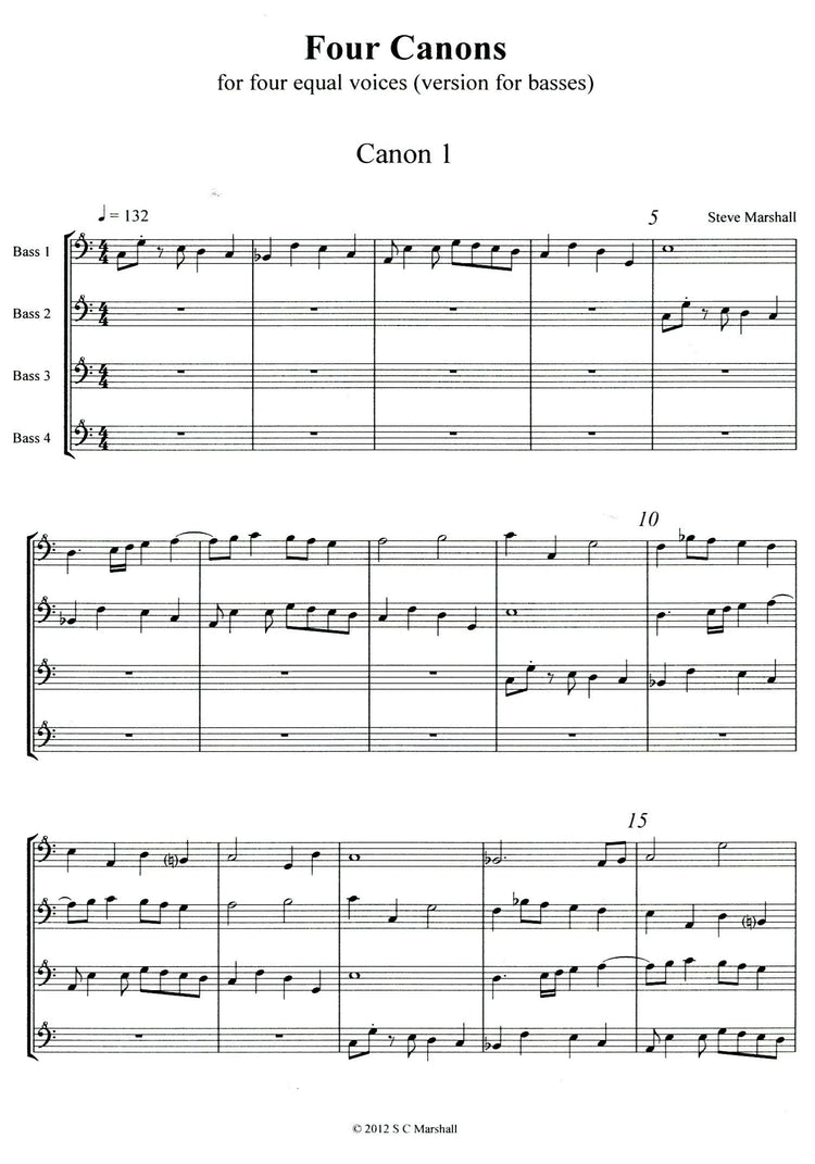 Four Canons for Four Bass Reorders