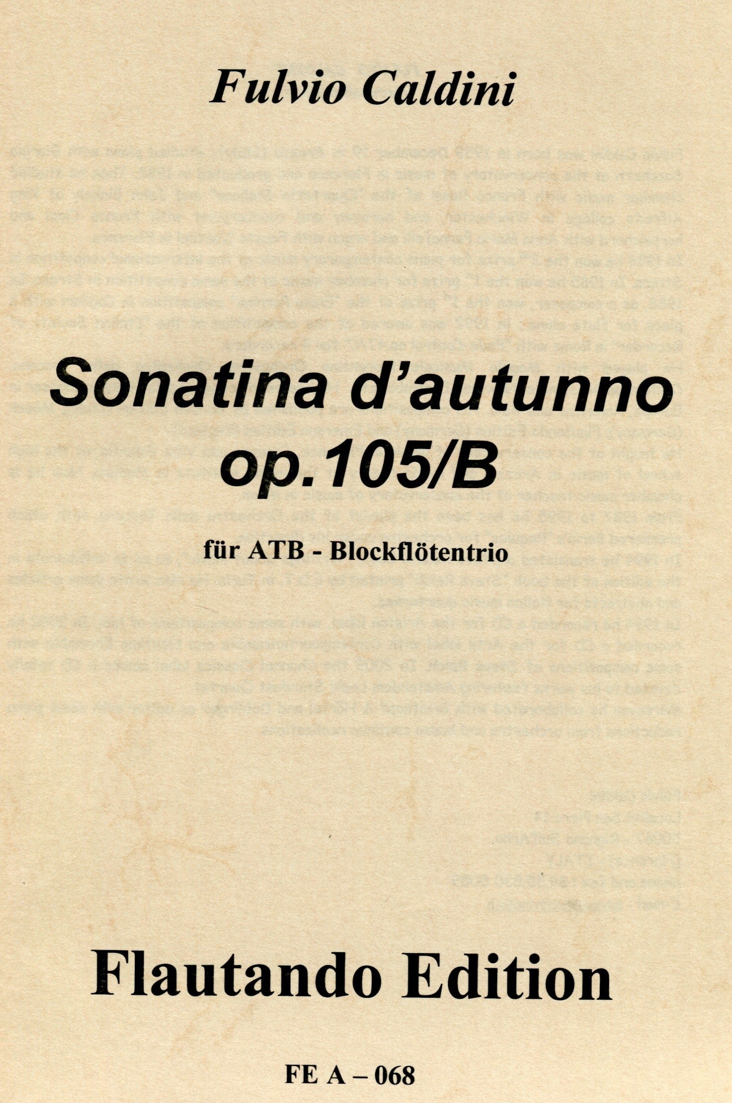 Sonatina d'autunno, Op. 105/B