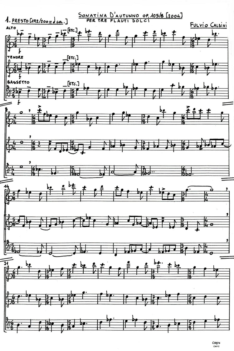 Sonatina d'autunno, Op. 105/B