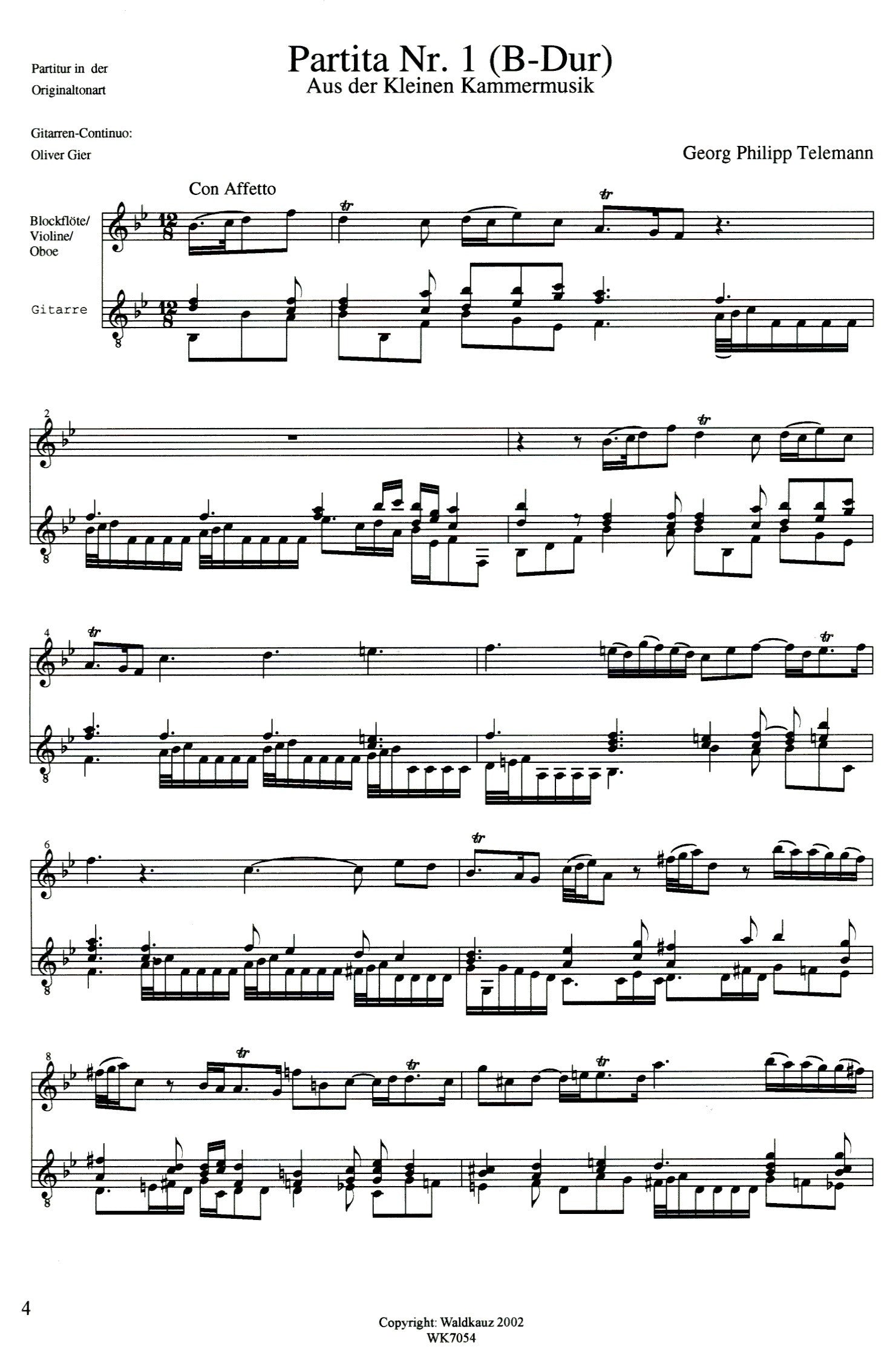 Partita no. 1 (Bb Major)