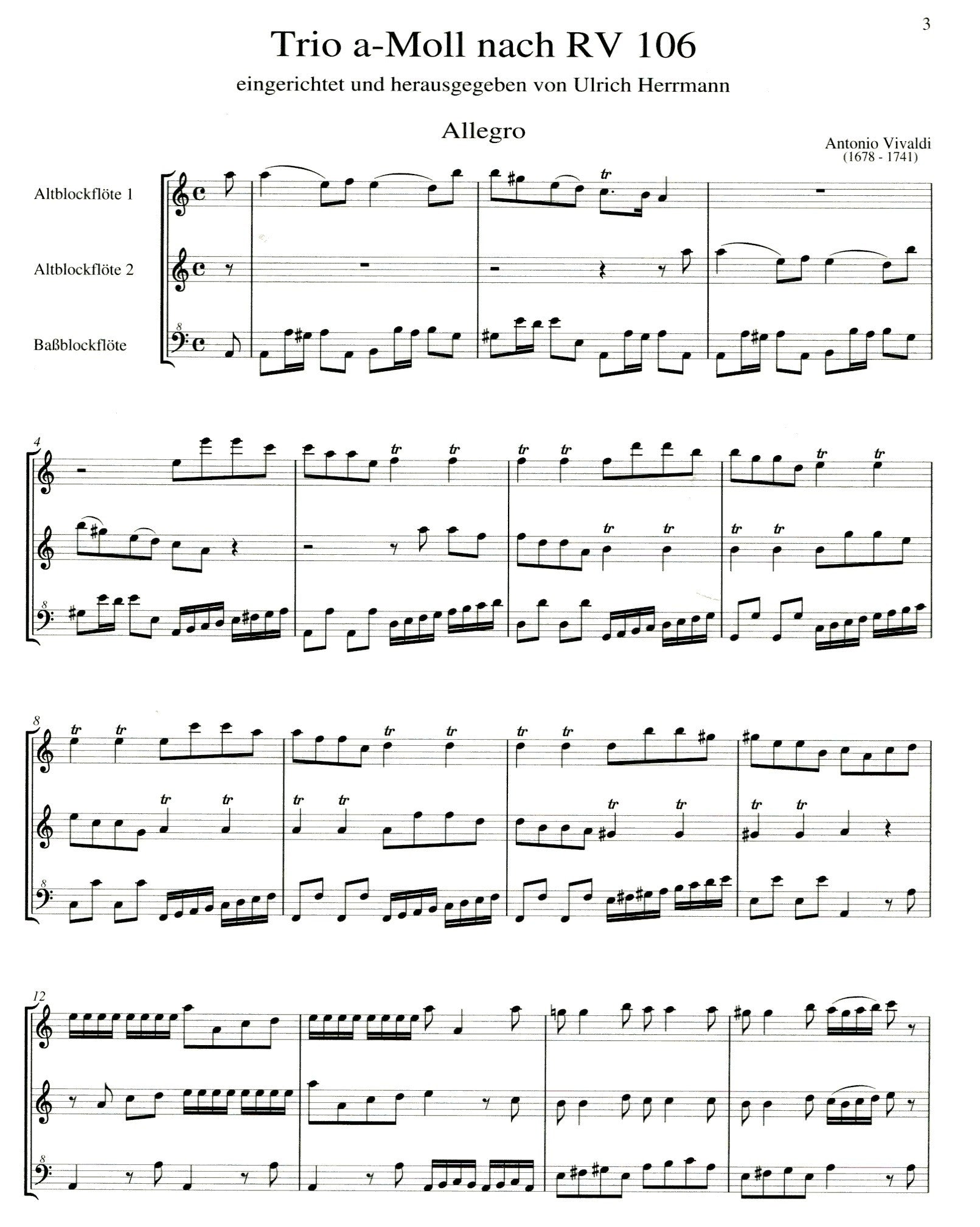 Trio in a minor after RV106