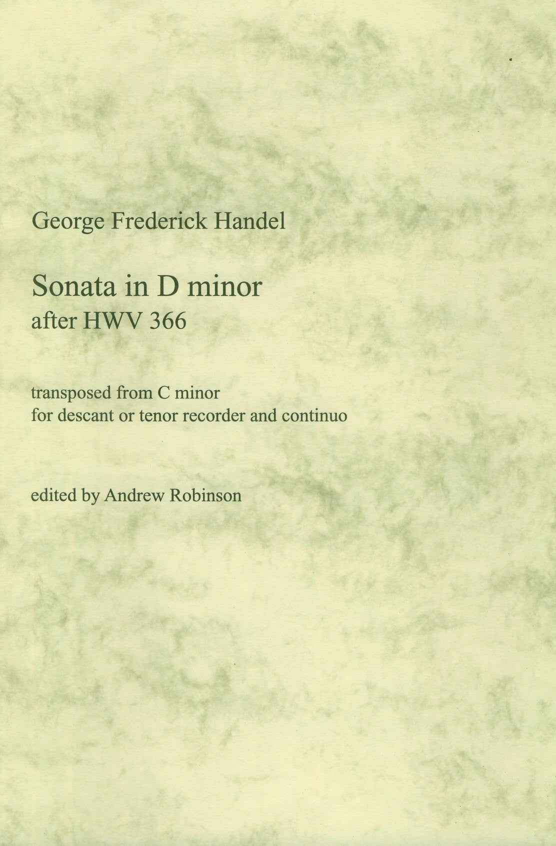 Sonata in d minor after HWV 366