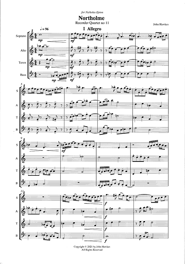 Northolme Recorder Quartet no. 11