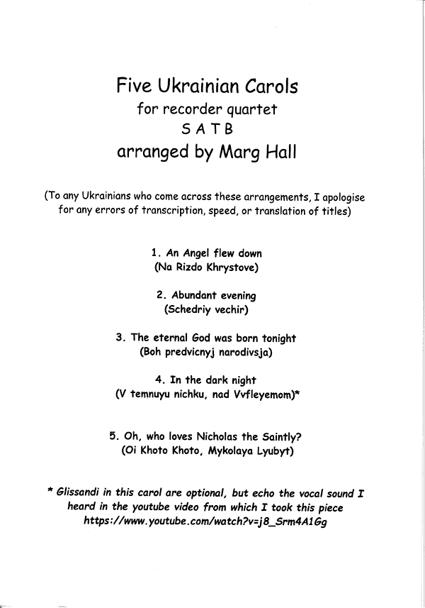 Five Ukrainian Carols