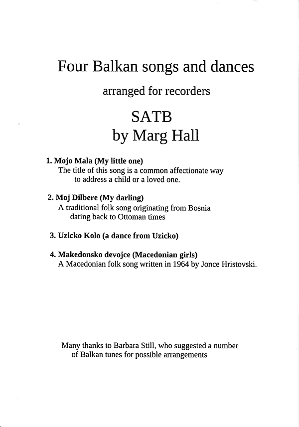 Four Balkan songs and dances