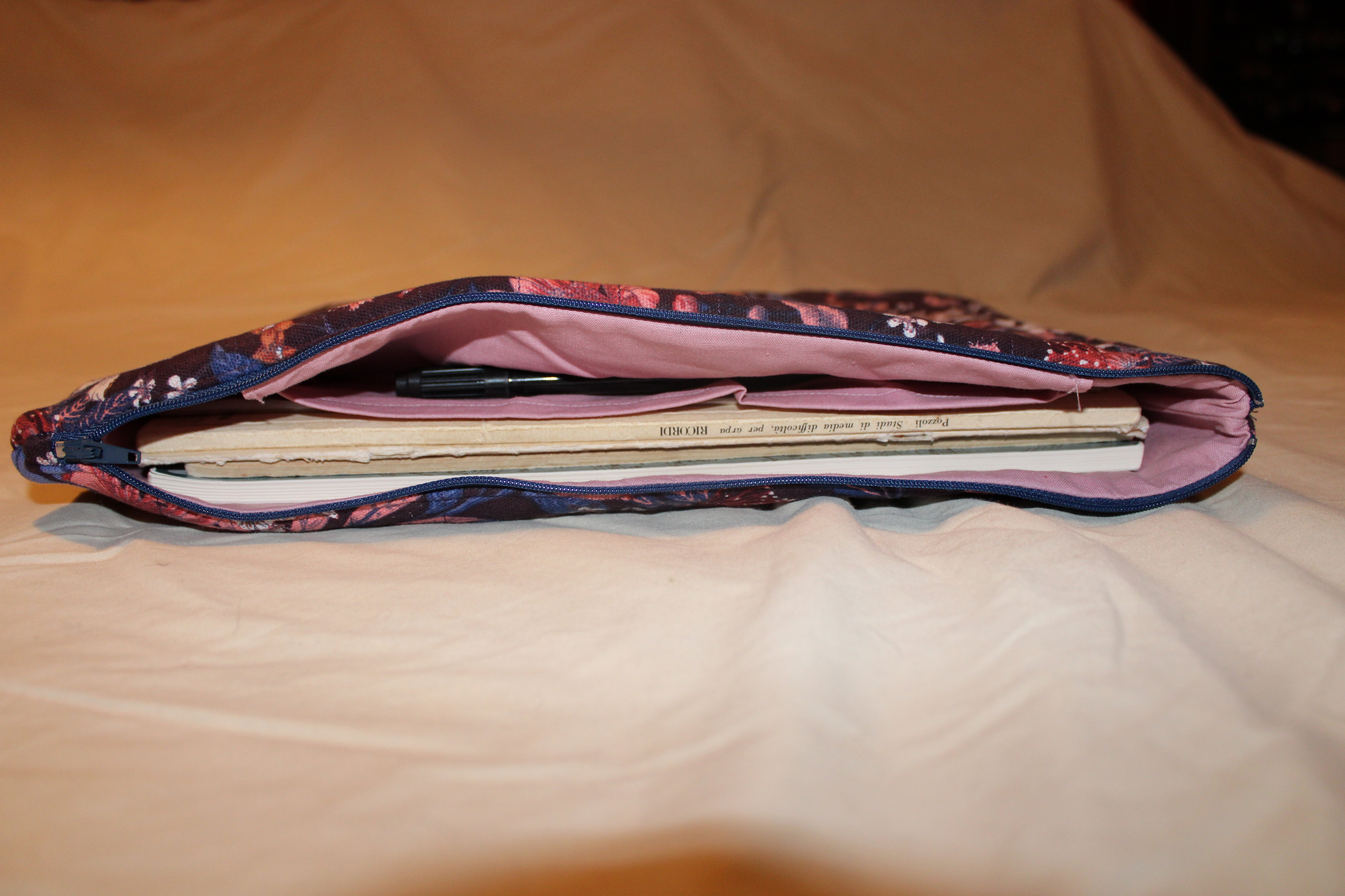 Handmade Sheet Music Pouch (Purple Flowers)