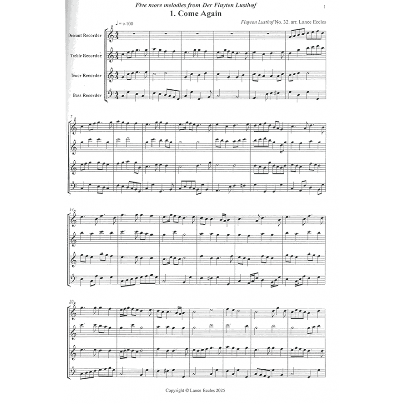 Five more melodies from Der Fluyten Lustof